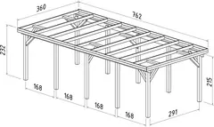 Tettoia - Carport in Legno Lamellare d' Abete Nordico - cm 360x762 cm - ITALFROM53 - 2