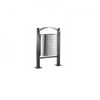 Cestino Con Contenitore Elittico In Lamiera Forata d’Acciaio-da Tassellare Con Contenitore INOX - 2