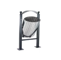 Cestino Con Contenitore Elittico in Lamiera Forata d’Acciaio Con Posacenere Incorporato Nel Coperchi