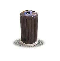 Cestone Per La Raccolta Differenziata Con Tre Scomparti, Doghe In Tubolare d'Acciaio Zincato e Verni