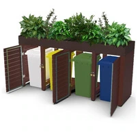 Isola Ecologica Per 4 cassonetti da 240L - In Plastica Riciclata - Disponibile Con O Senza Fioriera - 3