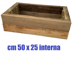 Fioriera Portavaso in Legno di Pino Impregnato - cm 60x35x19h