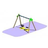 Altalena A Due Posti Gioco Per Parchi Con Un Seggiolino Piano ed Un Seggiloino A Culla Per I Bambini