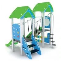 Gioco Per Parchi E Giardini Castello 2 Torri Con Scivolo 655 x 714 x H 265 cm - 2