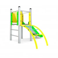 Gioco Per Parchi A Torretta Con Scivolo E Sartia Di Arrampicata 565 x 492 x H 275 cm - 2