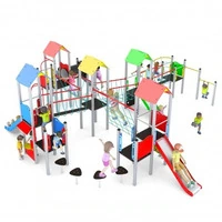 Castello Gioco Multi Proposta Per Parchi A Sei Torri Gioco Con Scivoli, Parete Di Arrampicata,Tunnel