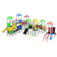 Castello Gioco Multiproposta Per Parchi Completo Di Scivoli Con Pista In Acciaio Inox E Fianchi In P - 2