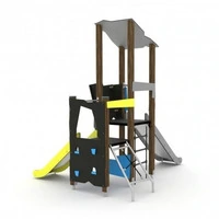 Gioco Con Doppia Torre E Scivoli A Diverse Altezze Con Arrampicata - 2