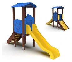 Torre Singola Spazio Altezza Pedana 950mm Fissaggio A Terreno o A Pavimento- In Plastica Riciclata - 2