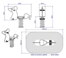 Topo a Molla in Polietilene per Parco Giochi per Bambini - ITALFROM® - 2