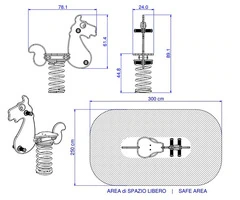 Pony a Molla in Polietilene per Parco Giochi per Bambini - ITALFROM® - 2