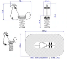 Gallina a Molla in Polietilene per Parco Giochi per Bambini - ITALFROM® - 2
