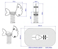 Pesce a Molla in Polietilene per Parco Giochi per Bambini - ITALFROM® - 2