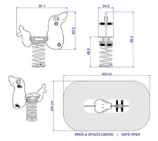 Foca a Molla in Polietilene per Parco Giochi per Bambini - ITALFROM® - 2
