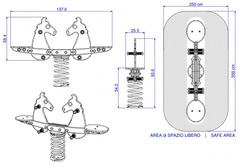 Cavallone Tandem a Molla in Polietilene per Parco Giochi per Bambini - ITALFROM® - 2