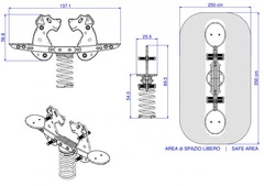 Dalmata Tandem a Molla in Polietilene per Parco Giochi per Bambini - ITALFROM® - 2