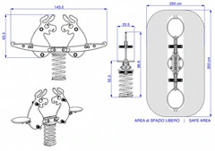 Ciuchino a Molla in Polietilene per Parco Giochi per Bambini - ITALFROM® - 2