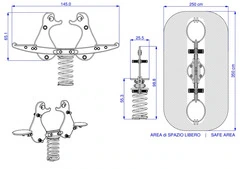 Papera a Molla in Polietilene per Parco Giochi per Bambini - ITALFROM® - 2