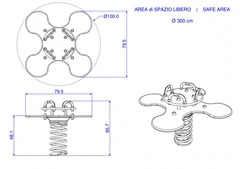 Quadrifoglio Small a Molla in Polietilene per Parco Giochi per Bambini - ITALFROM® - 2