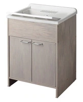 Mobile Lavanderia Con Vaschetta Per Interno ed Esterno 60x50x85 cm Bianco - 2