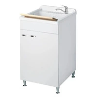 Mobile Lavanderia Una Anta Con Vaschetta Colore Bianco 45x50x85 cm