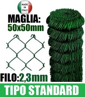 25mt-ROTOLO RETE METALLICA ZINCATA PLASTIFICATA 'MAGLIA SCIOLTA'- TIPO STANDARD - H 125 cm