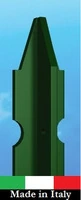 Paletto Recinzioni a 'T' in Ferro Plastificato Verde-Sezione mm30X30X3-Altezza 175 cm
