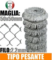 25mt-ROTOLO RETE METALLICA ZINCATA 'MAGLIA SCIOLTA'-TIPO PESANTE - H 250 cm
