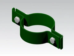 Palo Tubolare Tondo Verde Diametro 48mm - Altezza Palo 180 cm - Completo di 3 Collari per Fissaggio - 3