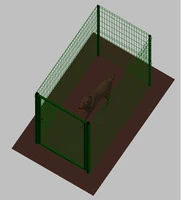 Recinto-Box Modulare per Cani in Ferro Zincato e Verniciato Verde-con Pali a Interrare - cm 200x100x172h - 2