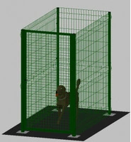 .Recinto-Box Modulare per Cani in Ferro Zincato e Verniciato Verde-con Pali a Tassellare - cm 200x100x172h