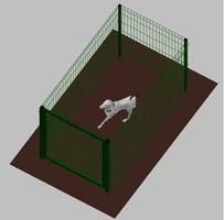 .Recinto-Box Modulare per Cani in Ferro Zincato e Verniciato Verde-con Pali a Interrare - cm 200x100x102h - 2