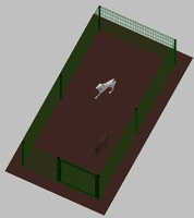 .Recinto-Box Modulare per Cani in Ferro Zincato e Verniciato Verde-con Pali a Interrare - cm 200x400x122h - 2