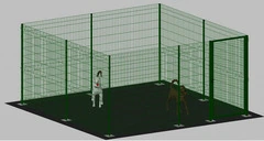 .Recinto-Box Modulare per Cani in Ferro Zincato e Verniciato Verde-con Pali a Tassellare - cm 400x400x172h