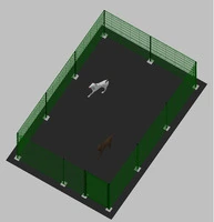 .Recinto-Box Modulare per Cani in Ferro Zincato e Verniciato Verde-con Pali a Tassellare - cm 600x400x192h - 2