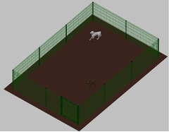 .Recinto-Box Modulare per Cani in Ferro Zincato e Verniciato Verde-con Pali a Tassellare - cm 600x400x122h - 2