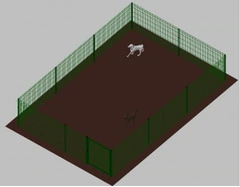 .Recinto-Box Modulare per Cani in Ferro Zincato e Verniciato Verde-con Pali a Tassellare - cm 600x400x102h - 2
