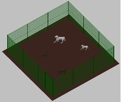 .Recinto-Box Modulare per Cani in Ferro Zincato e Verniciato Verde-con Pali a Interrare - cm 600x600x172h - 2