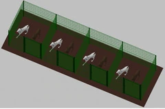Recinto-Box Modulare per Cani in Ferro Zincato e Verniciato Verde-con Pali a Interrare - cm 200x200x172h(per 4 box) - 2