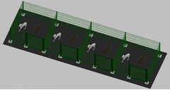 Recinto-Box Modulare per Cani in Ferro Zincato e Verniciato Verde-con Pali a Tassellare - cm 200x200x122h(per 4 box) - 2