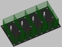 Recinto-Box Modulare per Cani in Ferro Zincato e Verniciato Verde-con Pali a Tassellare - cm 200x400x192h(per 4 box) - 2