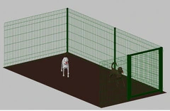 Modulo Aggiuntivo cm 200x400x142h per Recinto-Box Modulare per Cani in Ferro Zincato e Verniciato Verde-con Pali a Interrare