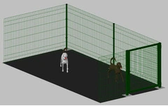 Modulo Agguntivo cm 200x400x122h per Recinto-Box Modulare per Cani in Ferro Zincato e Verniciato Verde-con Pali a Tassellare