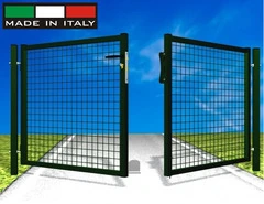 Cancello Garden Doppio - con Rete Saldata 50X50X4 mm - Telaio 35/40 mm - Dimensione: cm 400X200h - Peso 108 kg - Colore:Verde