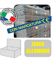 CONF. 50 PZ  GABBIONE A SCATOLA-RETE METALLICA PARAMASSI-ZINCO ALLUMINIO Dimensioni Mt 1.5X1X0.5