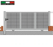 Cancello Scorrevole in Grigliato Classic  Zincato a Caldo - Misura:cm 600x150 h