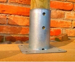 Supporto Zincato a Tassellare  per Ancoraggio Palo in Legno  ø 100  su Cemento - 2