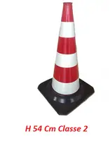 Cono Stradale Omologato Sparti-Traffico in Gomma Riciclata con Fasce Rifrangenti Varie Altezze - 2