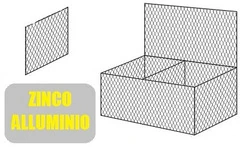Conf. 10 pz  Diaframmi per Gabbioni Scatola Zinco Alluminio Maglia 8x10 mm Dimensioni cm 100X50 Spessore filo 2.7 mm