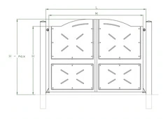CANCELLO A DUE ANTE STANDARD ZINCATO -CON SERRATURA MANUALE- LINEA KANSAS